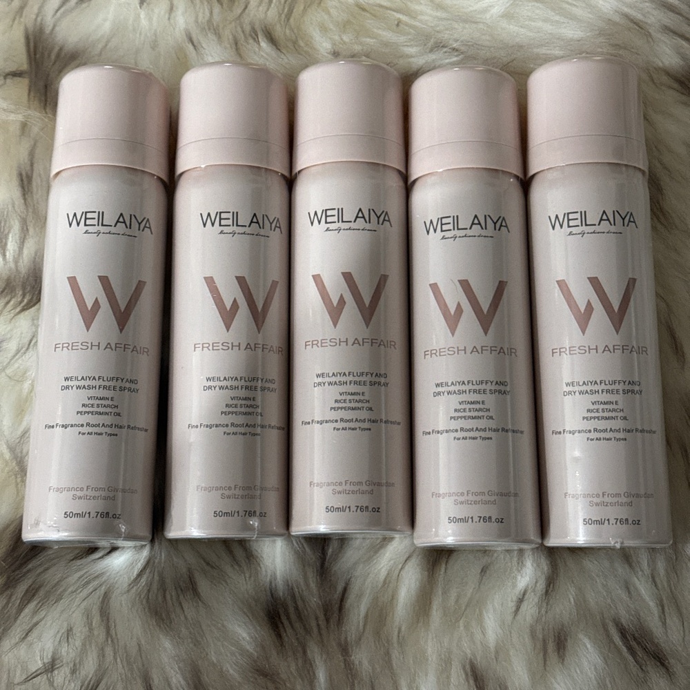 5x New Weilaiya fluffy and dry wash free hair shampoo spray ANTI FRIZZY 50mL ea